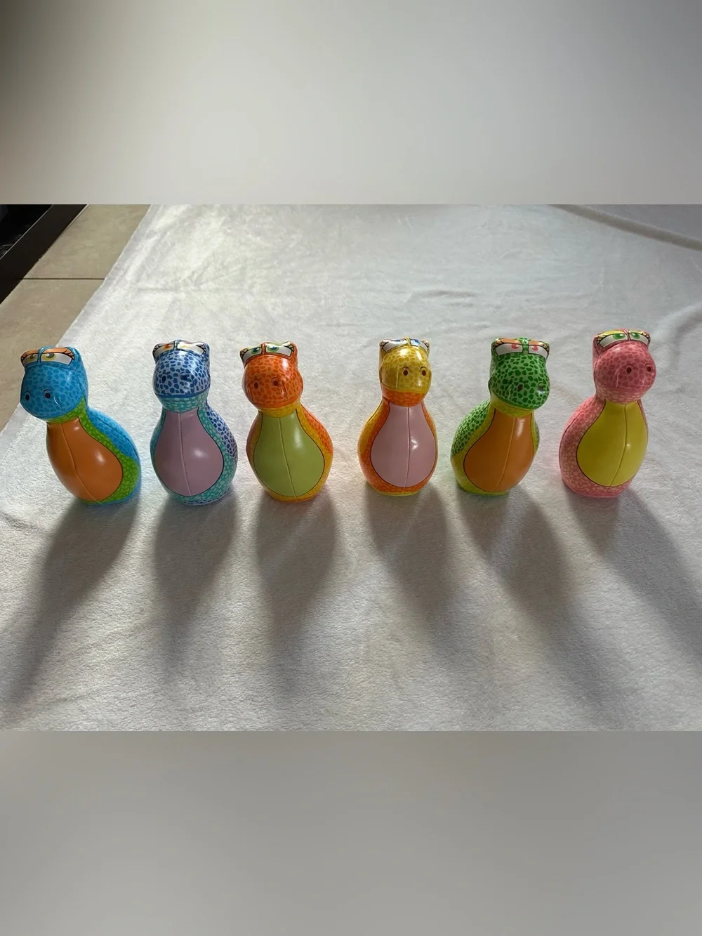 Lakeshore Baby Bowling Set Dinosaur Pins Dino Colorful Soft